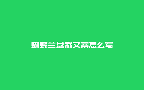 蝴蝶兰盆栽文案怎么写