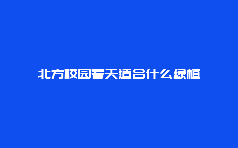 北方校园春天适合什么绿植