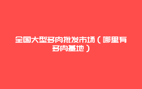 全国大型多肉批发市场（哪里有多肉基地）