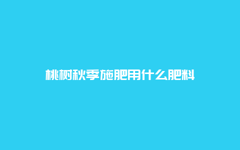 桃树秋季施肥用什么肥料