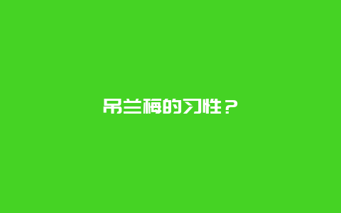 吊兰梅的习性？