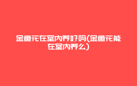 金鱼花在室内养好吗(金鱼花能在室内养么)