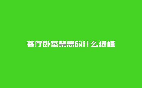 客厅卧室禁忌放什么绿植