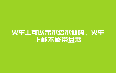 火车上可以带水培水仙吗，火车上能不能带盆栽