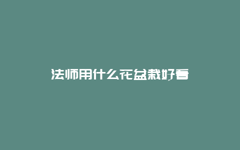 法师用什么花盆栽好看