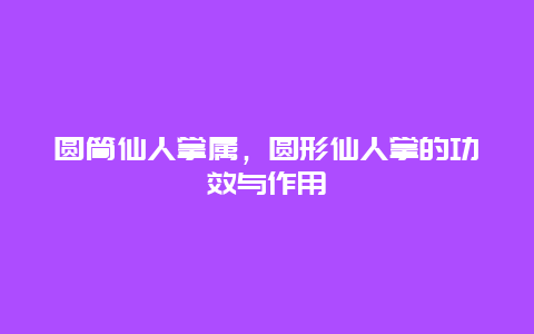 圆筒仙人掌属，圆形仙人掌的功效与作用