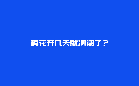 梅花开几天就凋谢了？