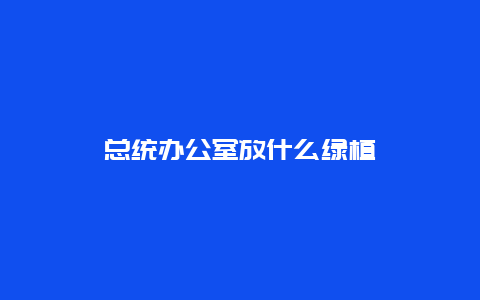 总统办公室放什么绿植