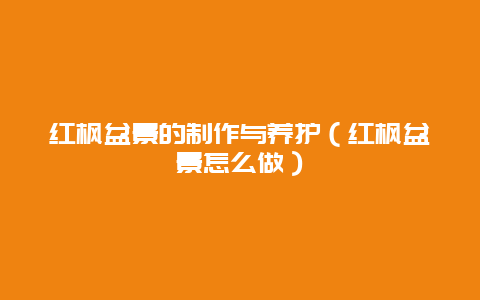 红枫盆景的制作与养护（红枫盆景怎么做）