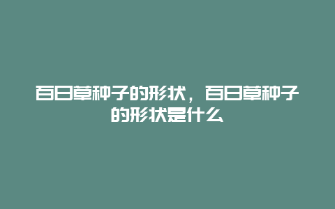 百日草种子的形状，百日草种子的形状是什么