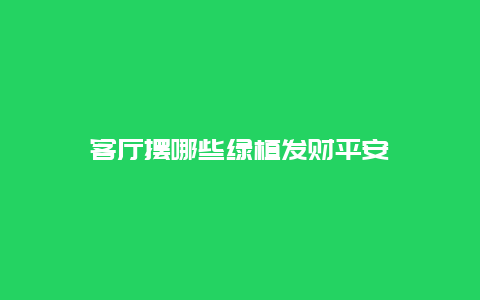 客厅摆哪些绿植发财平安