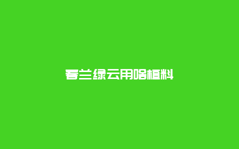 春兰绿云用啥植料