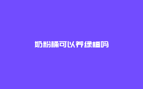 奶粉桶可以养绿植吗