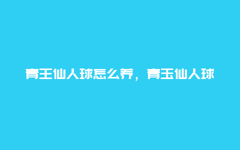 青王仙人球怎么养，青玉仙人球