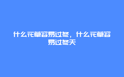 什么花草容易过冬，什么花草容易过冬天