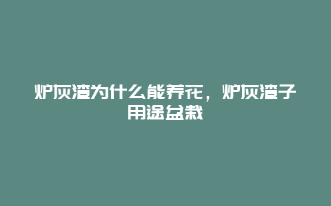 炉灰渣为什么能养花，炉灰渣子用途盆栽