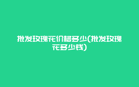 批发玫瑰花价格多少(批发玫瑰花多少钱)