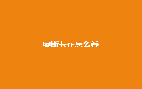 奥斯卡花怎么养