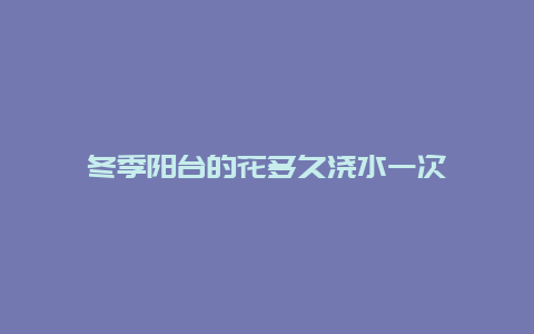 冬季阳台的花多久浇水一次