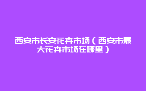 西安市长安花卉市场（西安市最大花卉市场在哪里）