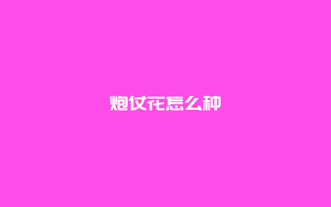 炮仗花怎么种