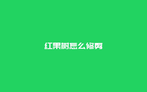 红果树怎么修剪