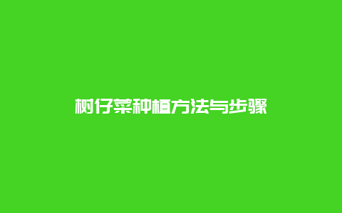 树仔菜种植方法与步骤