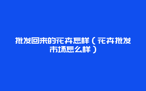 批发回来的花卉怎样（花卉批发市场怎么样）