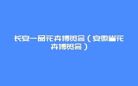 长安一品花卉博览会（安徽省花卉博览会）