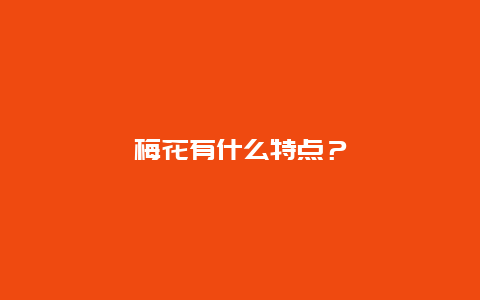 梅花有什么特点？