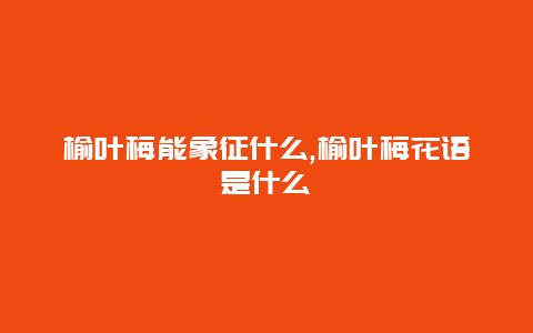 榆叶梅能象征什么,榆叶梅花语是什么